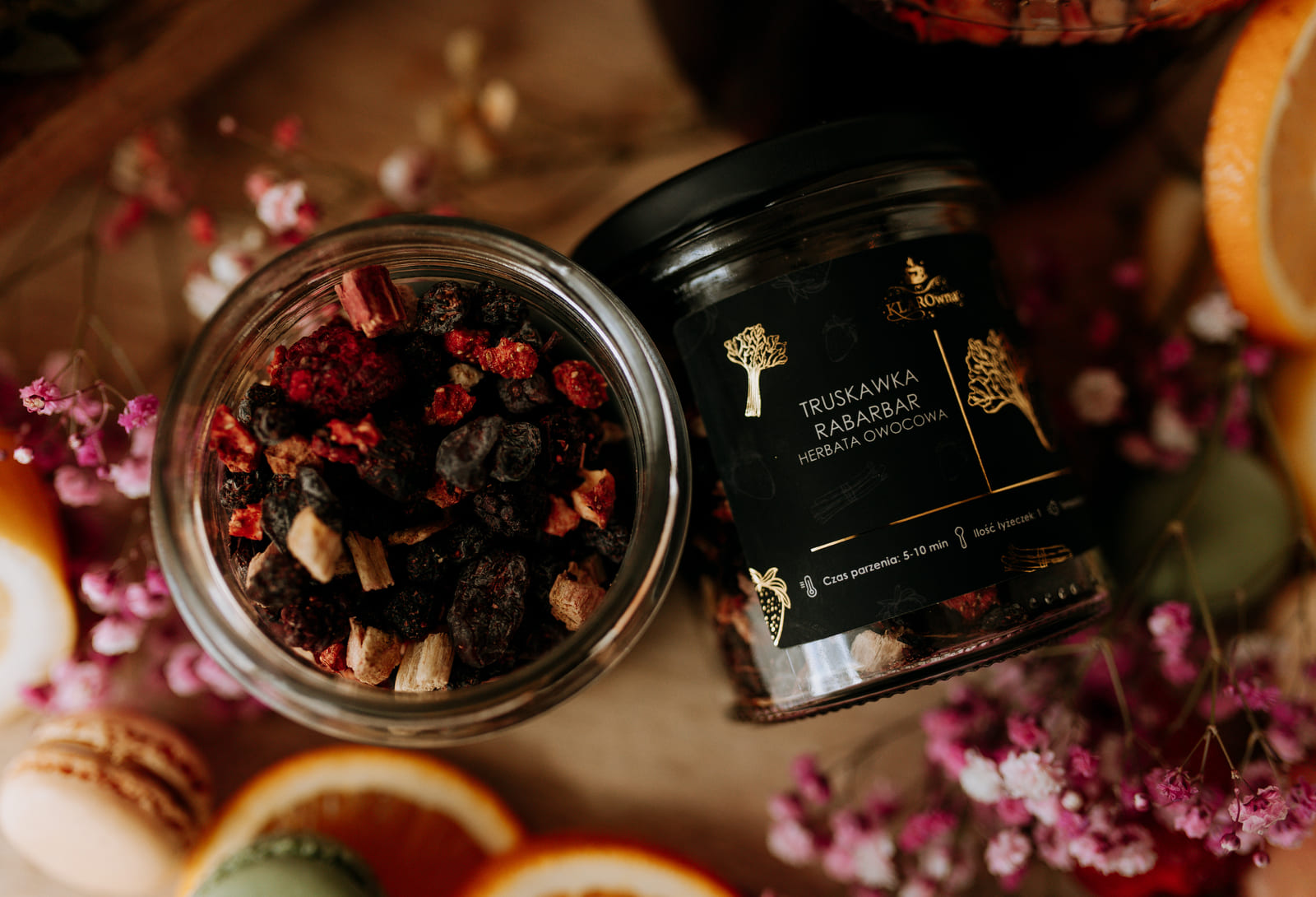 TRUSKAWKA-RABARBAR herbata owocowa 100g - obrazek 2